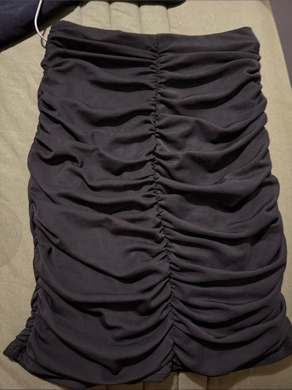 Black Ruched Mini Skirt - Women
